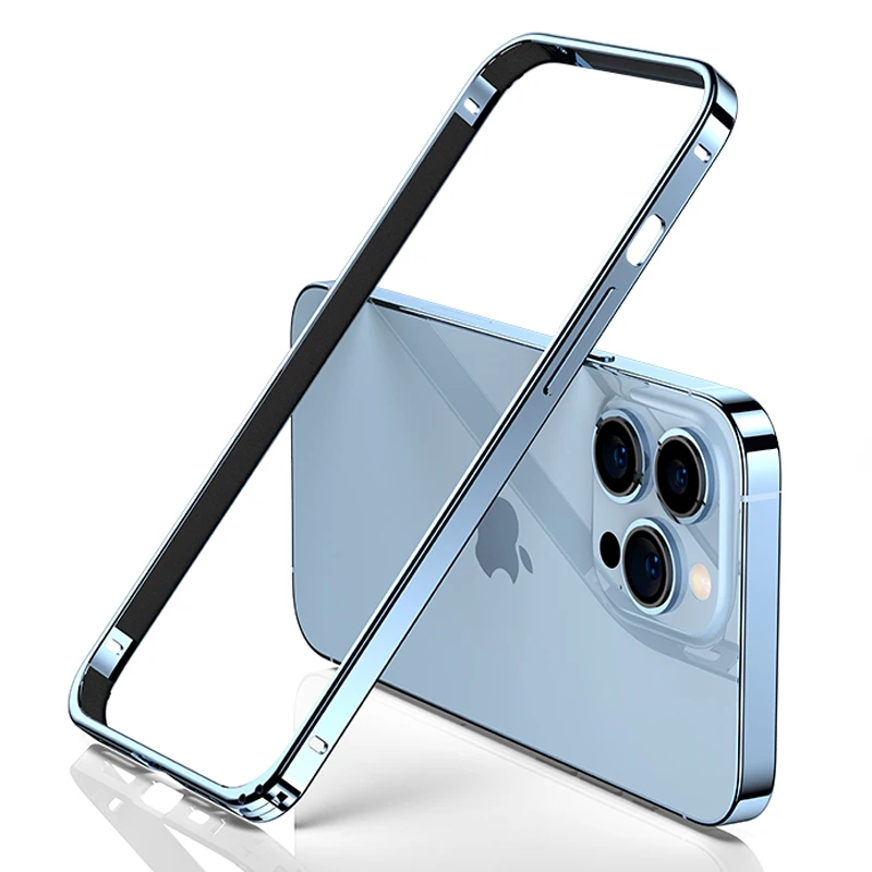 Sierra Blue Bumper Case For iPhone 15 13 Pro Max 14 Plus 12 Mini 11 13Pro  12Pro XS XR X 8 iPhone13 15Pro Metal Phone Accessories - AliExpress