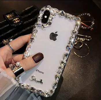 

case for iPhone 11 XR 7 8 11 Pro Max X XS Max Plus 6 6s cover Luxury Rhinestone Mobile Phone Transparent All-Inclusive