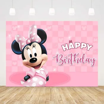 

Girl pink birthday backdrop cartoon happy birthday party background pink girl birthday decoration kids birthday party customize