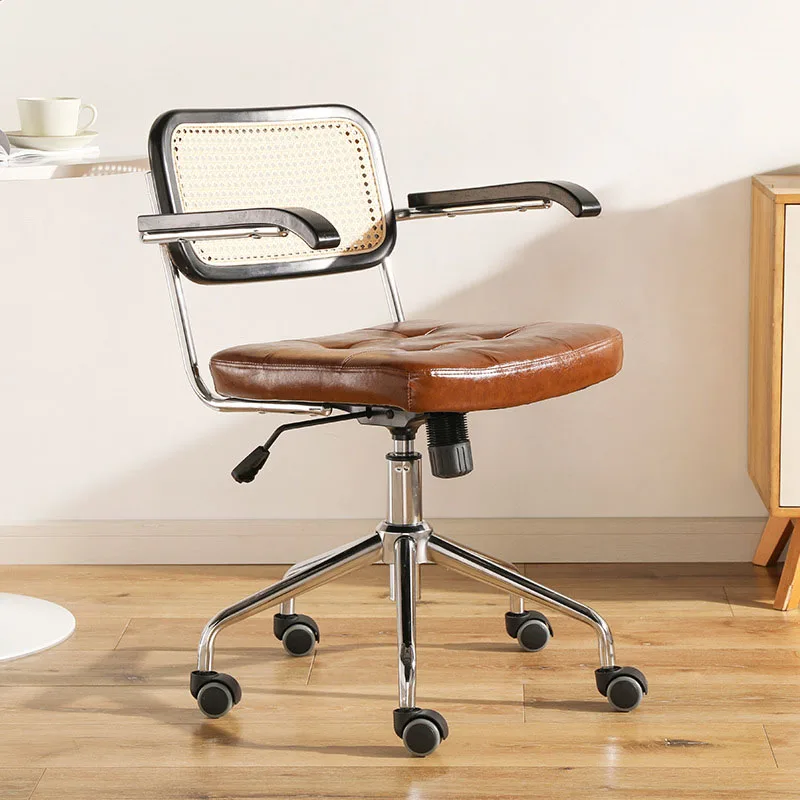 Rattan Office Chair Retro Computer Chairs Swivel Chair For Home Can Raised And Lowered Gaming Chair Кресло Компьютерное стул