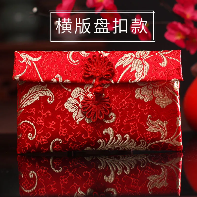 Hongbao Свадебный тканевый красный конверт творческая личность парча красный конверт на день рождения год карман для денег