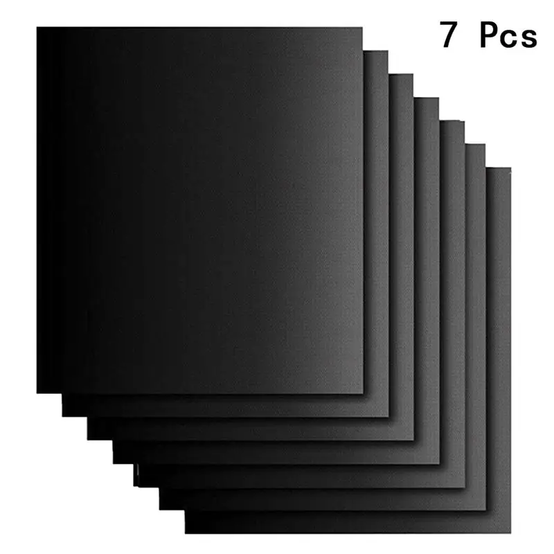 8pcs BBQ Oven Grill Mat Heat Resistant Non-Stick BBQ Grill Sheet Oven Pan Liners Baking Pad Mat