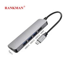 Ранкман Тип C USB 3,1 к HDMI 4 к тип-c USB 3,0 адаптер конвертер USB-C хаб кабель для Macbook samsung S8 S9 Note10 huawei P30