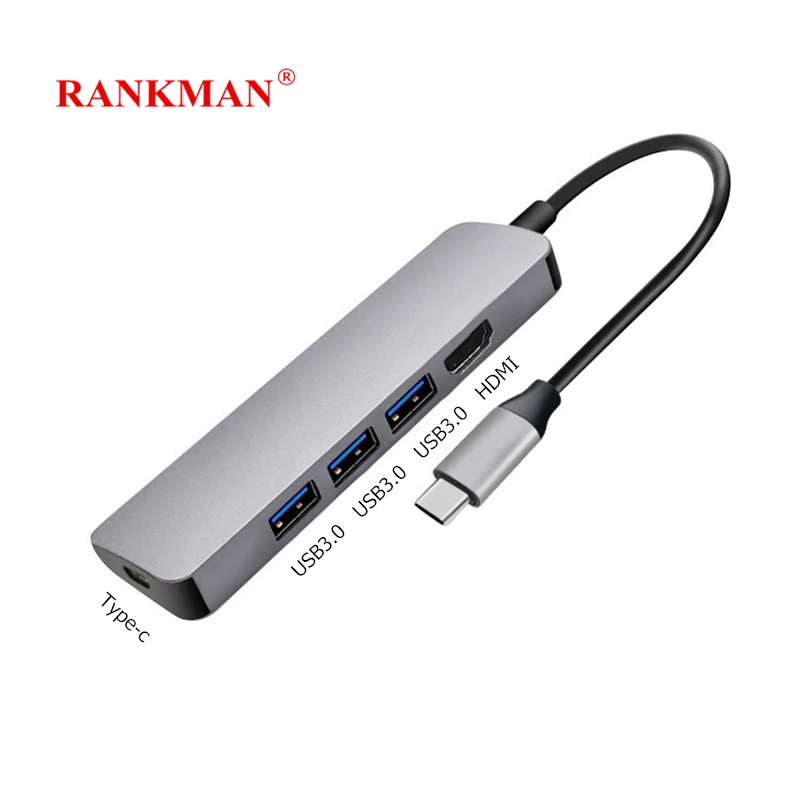 

Rankman Type C USB 3.1 to HDMI Type-C USB 3.0 Adapter Converter Type-c Hub for Macbook Xiaomi Airbook Samsung S8 S9 Huawei P30