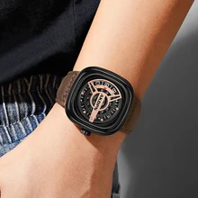 AKDPN Reloj de pulsera informal para hombre, de cuarzo, resistente al agua, con espejo Hardlex