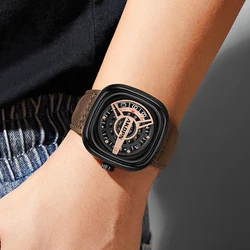 AKDPN Reloj de pulsera informal para hombre, de cuarzo, resistente al agua, con espejo Hardlex