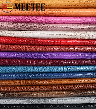 

Meetee 45X140cm 1.1mm Thick Leather Fabric PVC Synthetic Leather for Luggage Wallet Belt Material Faux Leather Fabric Decoration