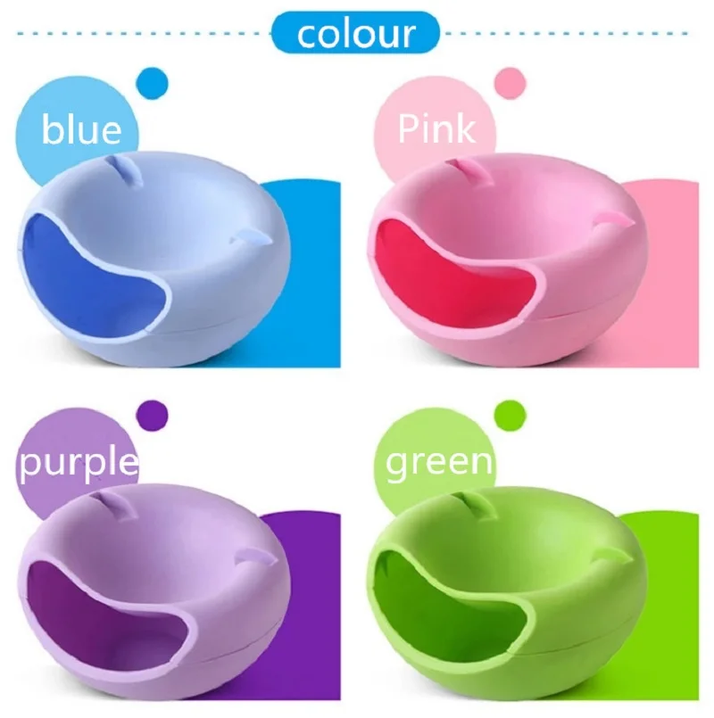 Fruit Plate Snack Bowl Snack Dish Fashion Plastic Fruit Dish Snacks Nut Melon Seeds Bowl Double Layer Candy Plate Multifunctional Fruit Plate 20*10cm