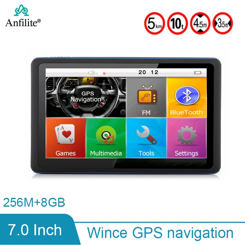 GPS-навигатор для грузовика 7 дюймов Bluetooth 8 ГБ 256 м | Автомобили и мотоциклы