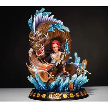 

35CM Anime GK Four Emperor Resonance Red Hair Shanks Combat Scenes Statue PVC Action Figure Collection Model Toy M4720