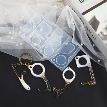 

Zero Touch Keychain Resin Casting Mold Open Door Helper Contactless Assistant Safety Keychain Mold Jewelry Making Tools