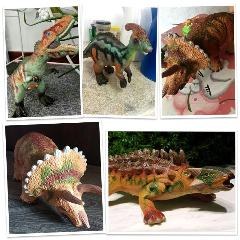 

Children Environmentally Friendly Plastic Soft Silcone Dinosaur Simulated Animal Boy Plastic Sound Making Ankylosaurus T-Rex Eff