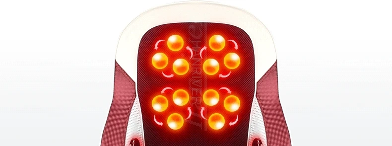 Eelectric Heating Kneading Massage Chair Infrared Physical Therapy Neck Pillow Back Massage Relax Seat Cushion Vibrator