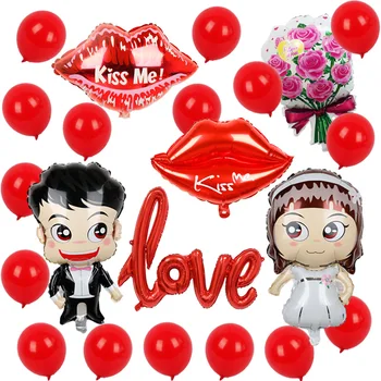 

High Quality LOVE Letter Foil Balloon Anniversary Wedding Valentines Birthday Party Decoration achelorette lip air globos