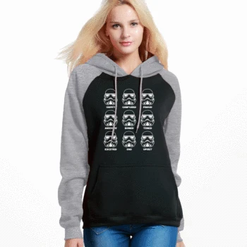 

Star Wars Women Hooded Winter Sweatshirts Stormtrooper Emotions Funny Hoody Sportswear Outwear 2019 New Style Casual Pullover
