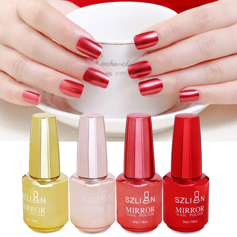 

18ml Mirror Effect Metallic Nail Polish Magic Mirror Effect Chrome Nail Art Polish Varnish Exquisite Nail Polish Dropshipping
