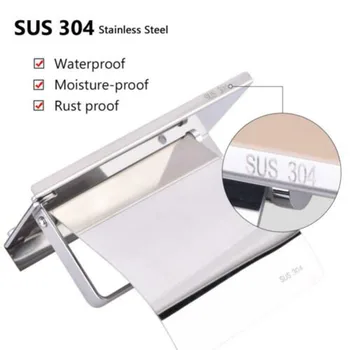 

Stainless Steel Wall Mounted Bathroom Toilet Roll Paper Holder Tissue Stand 1pc