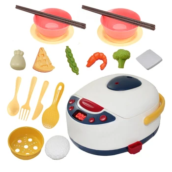 

19Pcs Kitchen Pretend Play Cooking Toy Simulation Household Appliances For Children Rice Cooker Kids Educational Toy spray sound