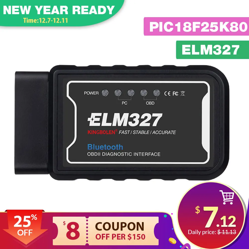 ELM327 V1.5 Wifi/Bluetooth с PIC18F25K80 на Android/IOS Elm 327 считыватель кодов OBD II wifi bluetooth автомобильный