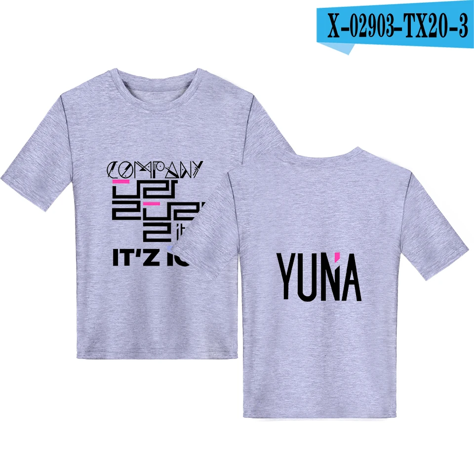 ITZY/Детские футболки для девочек; Летние футболки с короткими рукавами для девочек; Повседневная футболка в стиле Харадзюку; Корейская свободная одежда для малышей - Цвет: gray