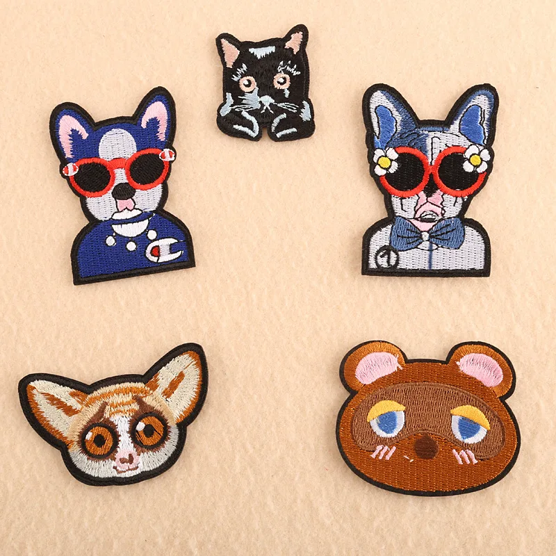 

Animals Dogs Patch Badges Embroidered Applique Sewing Iron On Cats Badge Clothes Garment Apparel Accessories @G