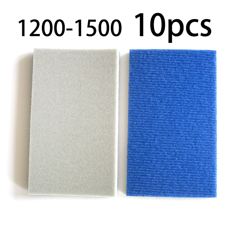 

10pcs Set Rectangle Sandpaper Wet Dry Flocked Sanding Sponge Polishing Grinder