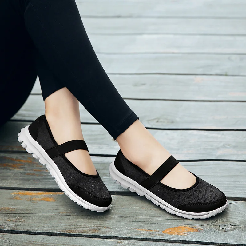 

Old Beijing Cloth Shoes Female Tennis Shoes Summer Breathable Soft Bottom Anti-slip Middle-aged WOMEN'S Shoes Fly Netting Surfac