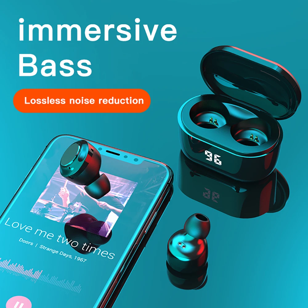 A6 Wireless Headphones Bluetooth 5 0 Earphone TWS HIFI Mini Sports Running Gaming Headset Support for Phones HD Call Earbuds