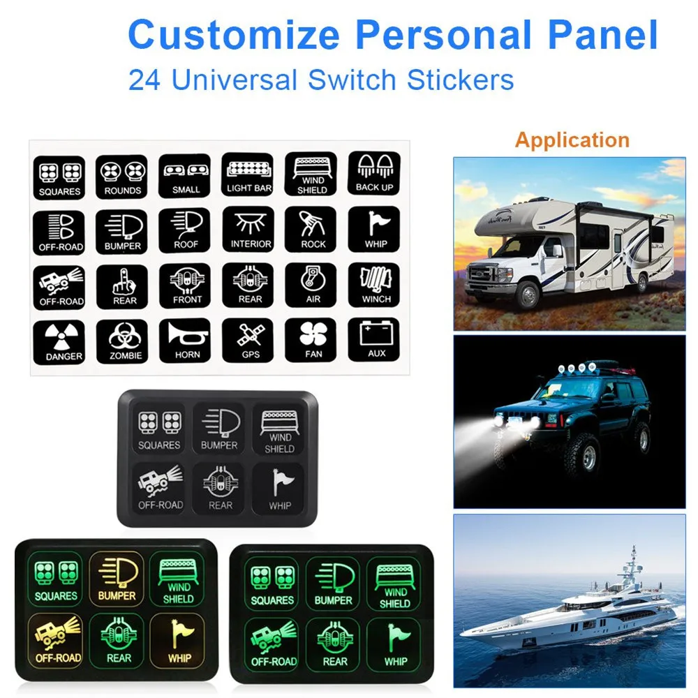 

6 Gang Switch Panel Electronic Relay System Circuit Control Box Waterproof Fuse Relay Box for Car Boat Truck SUV & RV Trailer