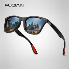FUQIAN, gran oferta, gafas de sol polarizadas para hombre y mujer, gafas de sol de conducción cuadradas clásicas de plástico, gafas de sol de moda negras para hombre UV400