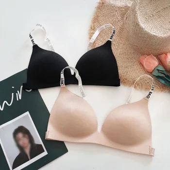 

Sexy Wire Free Bras For Women Seamless Bra Push Up Bra Intimates Female Underwear with Letter Straps
