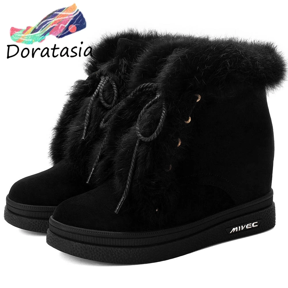 DORATASIA Big Size 32-42 New Height Increasing Boots Ladies Platform Shoes Woman Casual Party Lace Up Winter Ankle Boots Women