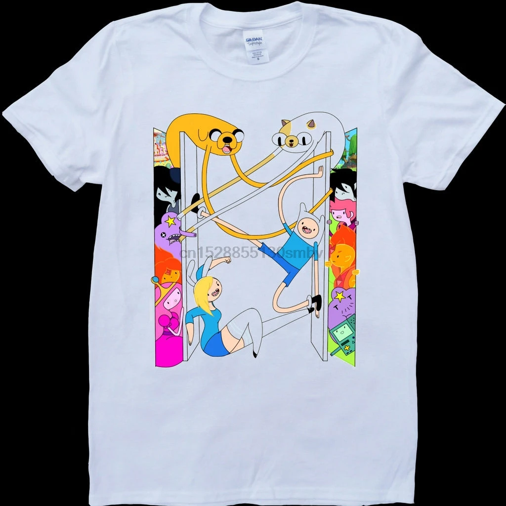 Adventure Time Funny Men White Custom Made T-Shirt cartoon T Shirt Unisex New Fashion Tshirt Free Shipping Tops |