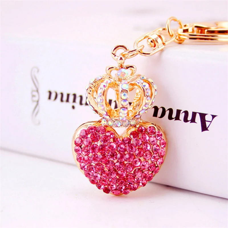 Cute Hollow Crown Heart Pendant Keychains For Women Key Chains Rings Luxury Car Keyring Holder | Украшения и аксессуары