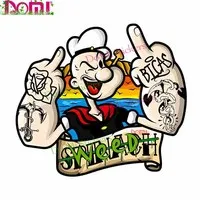 Popeye Cartoon Car Stickers Window Occlusion Scratch...
