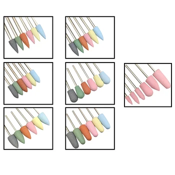 

6Pcs/Set Rubber Silicon Nail Drill Milling Cutter For Manicure Bit Flexible Polisher Machine Electric Nail File Art Tools