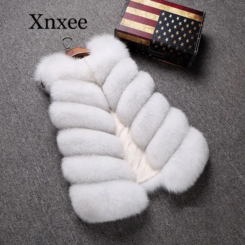 2020 new arrival Faux Fur Vest Fashion  Women Sleeveless Long fur Jacket Gilet Fourrure manteau Fox raccoon warm S-4XL