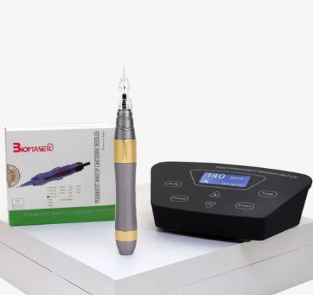 

Permanent Makeup Eyebrows Lips DIY Kit With Tattoo Needle Professional Rotary Tattoo Machine Pen