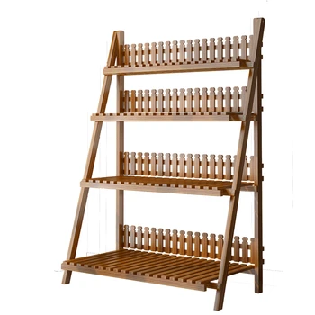 

Airs Fold Multi-storey Indoor Balcony Shelf A Living Room Solid Wood Quality Partition To Ground Meaty Green Luo Botany Frame