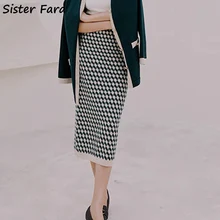 

Sister Fara Autumn Winter Long Half-length Skirt Women's Elastic Waist Slim Elasticity Skirts Female Casual Knee-Length Skirt