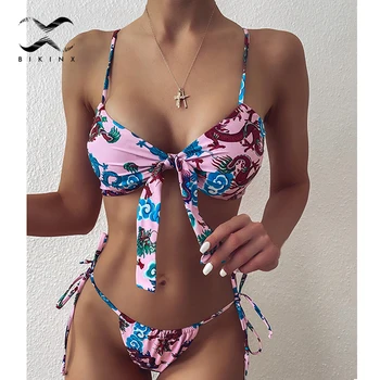 

Brazilian sexy bikini Sexy women's swimsuit female Pink swimwear String 2 Piece bathing suit High cut micro bikini 2020 Bathers