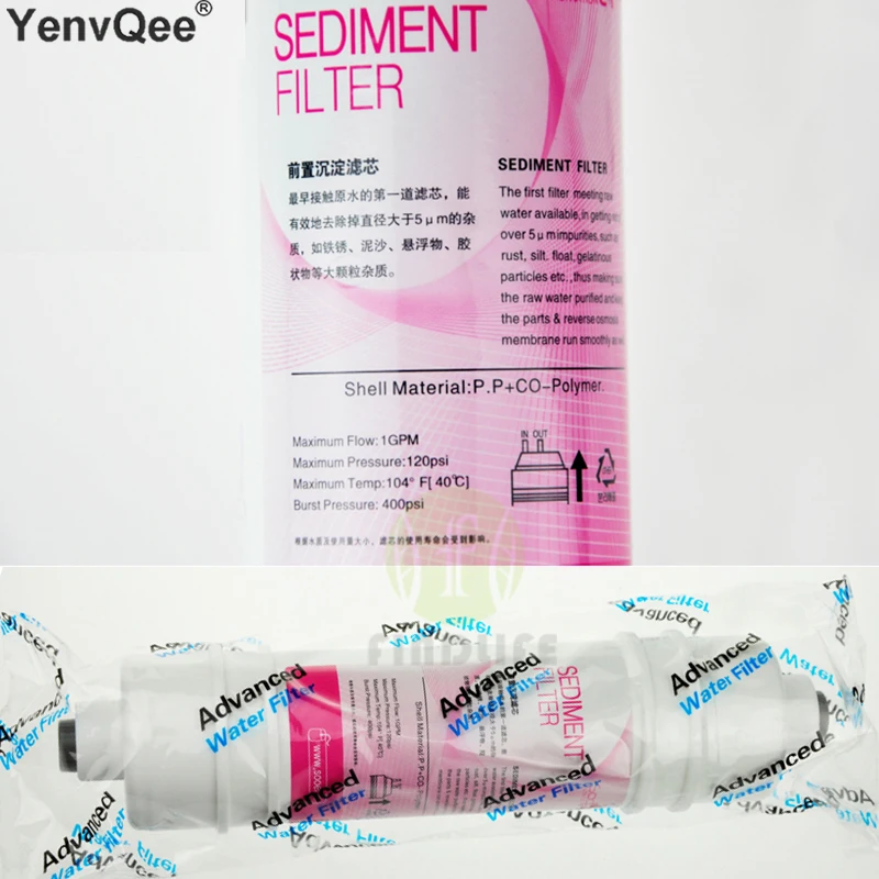 Cartucho de Filtro de Água de 10 Polegadas Micron Ppf Sedimento com Encaixes Purificador de Água Cartucho de Filtro Aquário Osmose Reversa