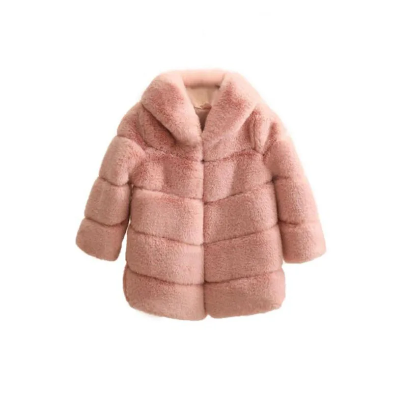 

2019 New Children's Fur Coat Imitation Rabbit Fur Girls Thick Kids Clothing Baby Autumn Winter Fur Warm Coat
