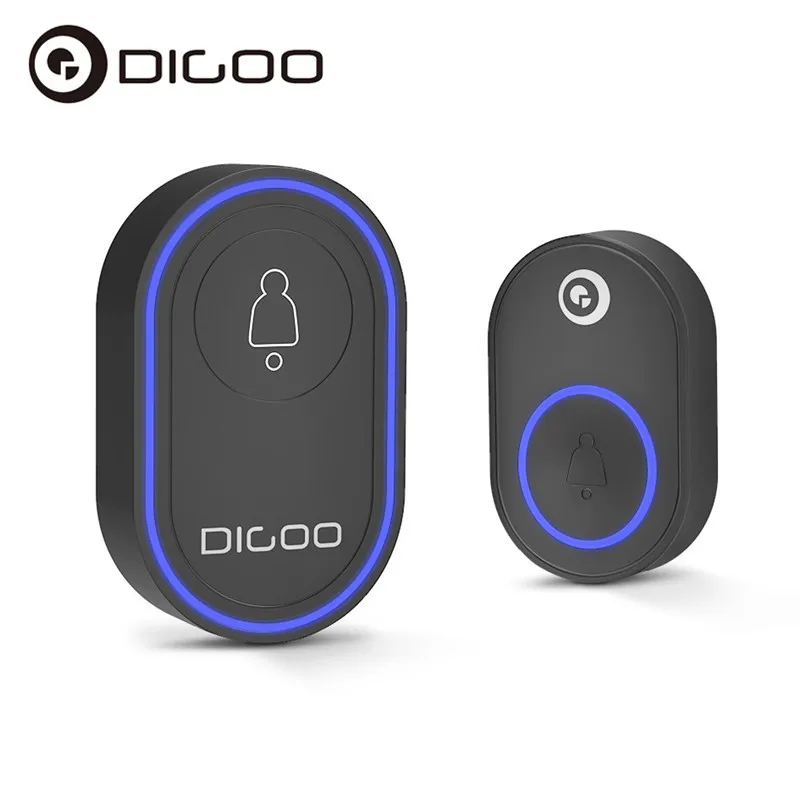 DIGOO-timbre de bienvenida DG-DB1 para el hogar, timbre inalámbrico inteligente resistente al agua, con control remoto de 100M, enchufe europeo y estadounidense, para exteriores