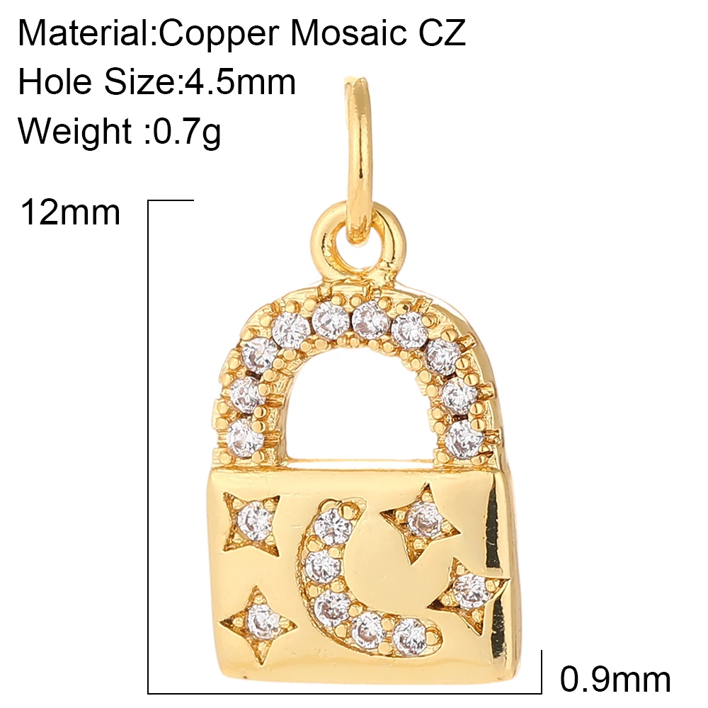Turkish Evil Blue Eye Amulet Charms for Jewelry Making Supplies Gold Lock Charm Diy Pendant Designer Coin Necklace Bracelet CZ