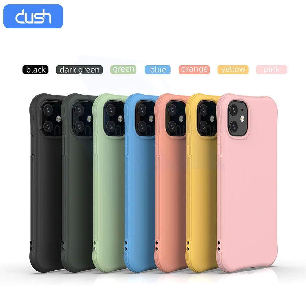 

DUSH Silicone Protective iPhone Case Solid Color ,Anti-fall,Small Waist Frosted Cover for 11Pro /MAX /X /XS /XR /8 / 7 /6S.