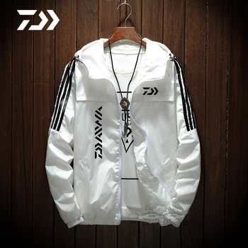 

Daiwa Fishing Jacket Men Hooded Striped Fishing Clothes Quick Dry Light Thin Fishing Shirt Zipper Multi-pocket Fishing Clothing
