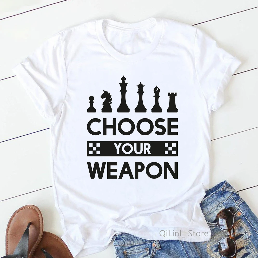 Novelty design Dancing Chess Print funny t shirts women streetwear chess lover friends birthday gift Personalized punk tshirt cheap graphic tees Tees