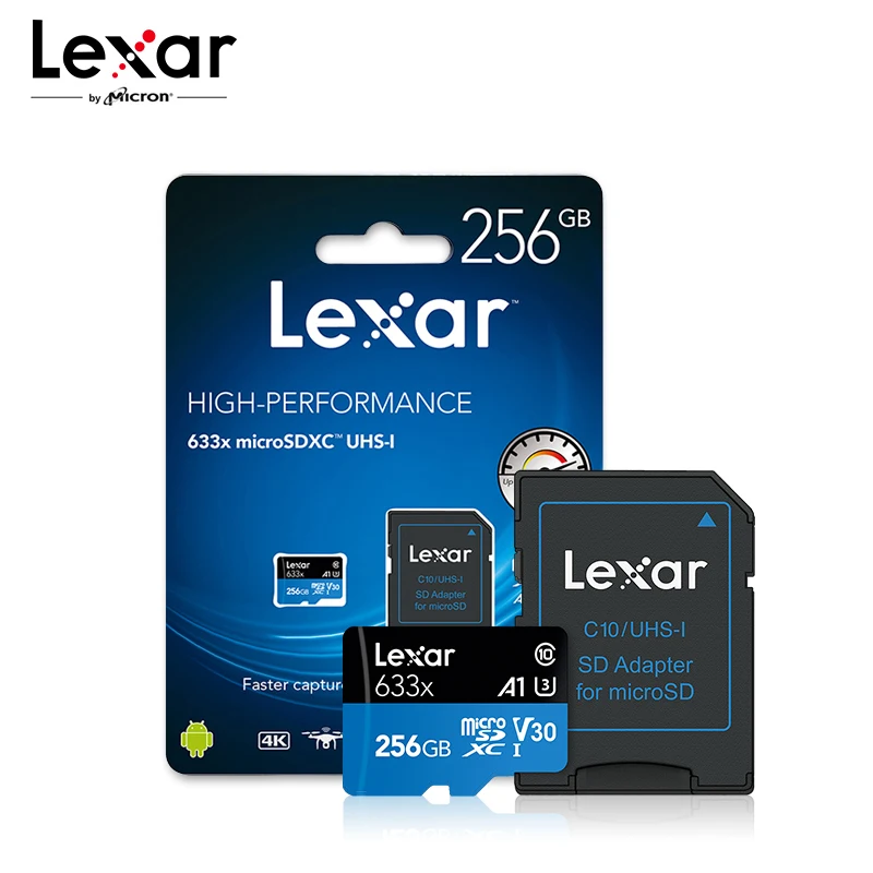 Карта памяти Lexar 633x256 ГБ Micro SD 128 512 высокая скорость до 95 м/с 64 класс 10 TF карта 32 флеш