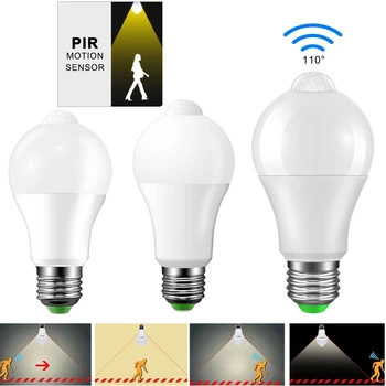 

E27 LED PIR Motion Sensor Light Globe Bulb White Induction Nightlight 5W 7W 10W Stairs Corridor Bedroom Security Lamp 85-265V